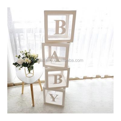 China Silver Transparent Paper 4 Pcs Baby Shower Birthday Party Boxes Back Customized for sale