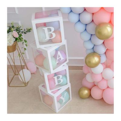 China Festival Stuff Baby Boy Shower Decoration for Boy Girl, Clear Balloon Box for Baby's First Birthday Baby Favors Party Decorations for sale