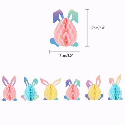 China Eco Friendly Happy Easter Party Decoration Hanging Paper Bunny Honeycomb Bunny Ornaments Centerpieces Easter Decorations for sale