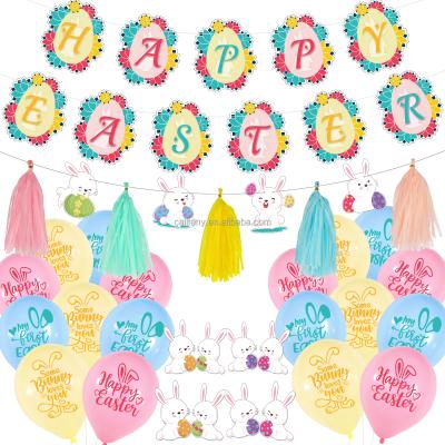 China 2022 Easter Easter Decoration for Home Easter Bunny Banner Easter Party Decorations Kit Party Supplies for sale