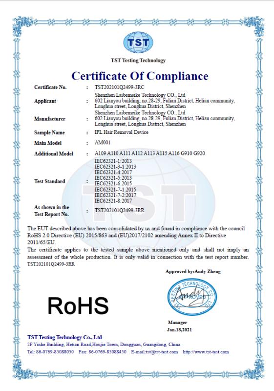 RoHS - Shenzhen Qilinsen Electronic Technology Co., Ltd.