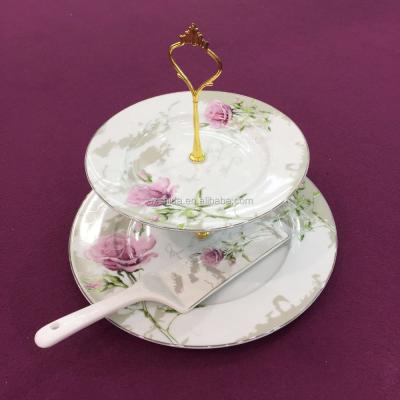 China High quality wholesale disposable china 2 tier cake stand, china 2 tier metal cake stand for sale