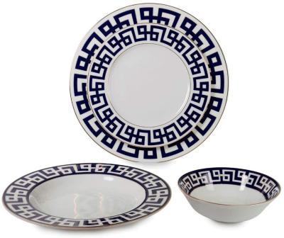 China Porcelainware Factory Supply 24pcs Viable Round Porcelain Ceramic Breakfast Dinnerware Set for sale