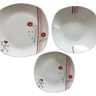 China 18pcs Square Disposable Porcelain Dinnerware , Fine Porcelain Dinner Set With Design for sale