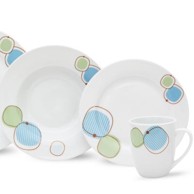 China Sustainable Supply 16pcs Porcelain Factory French Dinnerware , Fine Porcelain Dinnerware Set With Decal for sale