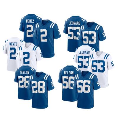 China Matt Ryan Indianapolis Jerseys 2022 Antibacterial 28 Jonathan Taylor 53 Leonard 56 Nelson Stitched USA Football Limited Royal Jersey for sale