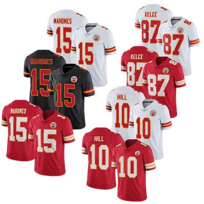 China Patrick Mahomes 9 JuJu Smith-Schuster 87 Kelce 10 Hill Stitched Limited USA Jerseys 15 Kansas Football Jerseys White Mens Antibacterial for sale