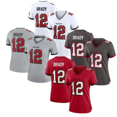 China Tom Brady Tampa Bay 12 Women's USA Shirt Antibacterial Women's Player Tank Top Summer Sports Soccer Jersey Red Cool Sexy Lady for sale