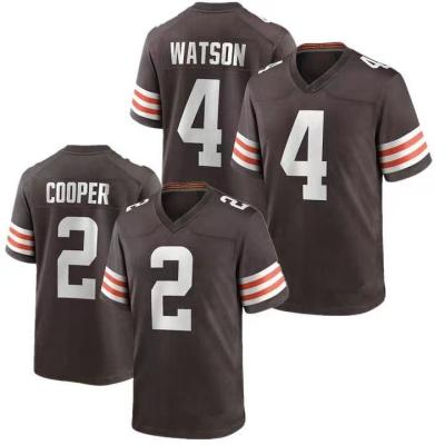 China Cleveland Brown Jerseys #2 Amari Cooper 2022 Antibacterial Mens 4 Deshaun Watson Stitched Game Jersey USA Soccer Jerseys Wholesale - Brown for sale