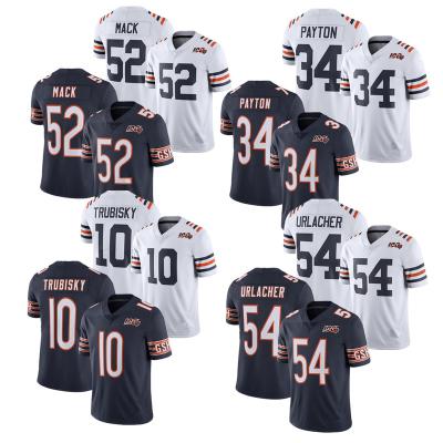 China Best Quality American Football Antibacterial Jersey #1 Justin Fields #34 Walter Payton #52 Khalil Mack Embroidered Stitched Custom Logo for sale