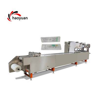 China Chinese Professional Automatic Commodity Haoyuan Blood Collection Needle Packing Machine For Paper-plastic Seal 4 Side Packing for sale