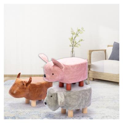 China Foldable Cotton Kids Room Wooden Stool In The Shape Of Cute Animals Sneak for sale