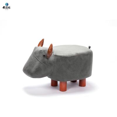 China Custom Furniture Stool Animal Ottoman Seat Stool Foldable With 4 Wooden Legs for sale