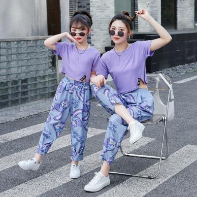 China Europe Style Casual Mommy And Me Outfits Mother Daughter Cartoon Printing Family Matching Clothes for sale