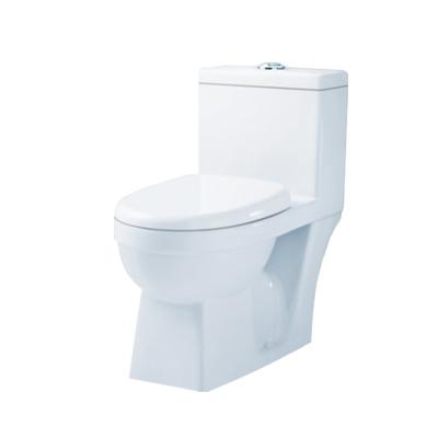 China Commode Sanitary Ceramic White Color Bathroom Lavatory Double-Flow Dual Flushing Water Savings Fit Easy Clean One-Piece Toilet for sale