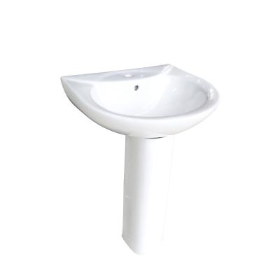 China Shampoo sink ceramic pedestal stand free face hand basin sink for bathroom ZZ-MG07 for sale