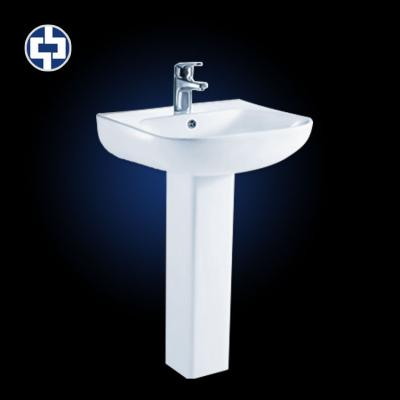 China Eco-friendly save-hot-water-exchange faucet pedestal wash sinks construction Estate &Real bathroom sinks easy-cleaning&Installation porcelain white ceramic color a sink set of pedestal sink for sale