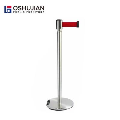 China Retractable Pedestrian Metal Airport Barriers Stanchion Post for sale