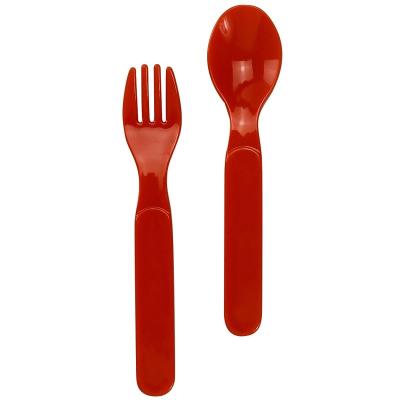 China Children's Cutlery Set Portable Healthy Plastic Insurance Plastic Commercial Baby Feeding Kitchen Fork 1 Set OPP Bag Support Food Grade PP for sale