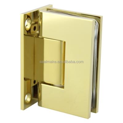 China Modern Finish Glass Mount Hinge Gold Glass To Wall Hinge For Bathroom Shower Room for sale