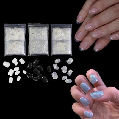 China Flexibility 600 Pieces/Box Square Acrylic False Nails Art Decoration Tools Acrylic Nail Tips Short Straight Fake Nails Manicure for sale