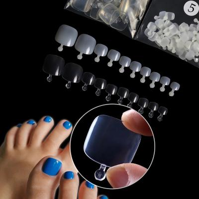 China Bag Natural French Toe Nail Tip Cover DIY Toe Nail Tips Extensions Clear Flexibility 600PCS Full 12 Sizes Acrylic Toe Tips for sale