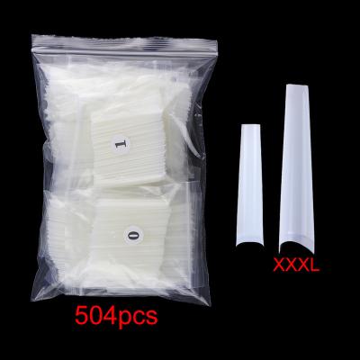 China Clear/Nature Flexibility Nail Supplier 3XL Coffin Nail Tips, High Quality Custom Private Label Half Cover Tips Nail for sale