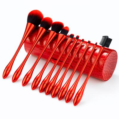 China Angular Blush Anzini new 10 makeup brushes can be customized logo makeup brush set spot wholesale makeup tools for sale