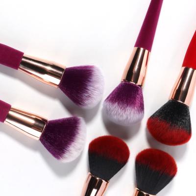 China Angular Blush Anzini Single Spot wholesale makeup tool  soft bristles  Plastic handle with Flocked hair high quality lafge  Loose powder brush for sale