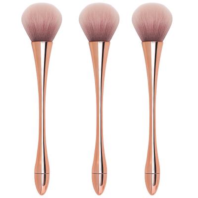 China Fan Brush Anzini single Long handled soft bristles brush Electroplating process High quality  Spot wholesale Powder blusher makeup brush for sale