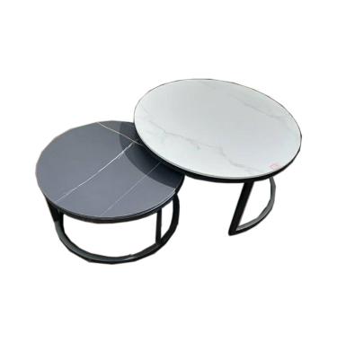 China Extendable Side Coffee Table Tea Sofa Round Wooden Marble Coffee Table for sale