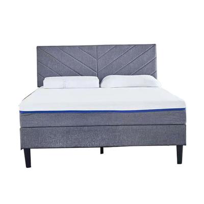 China Simple Elegant Fabric Bed Frame With Pillow Queen Upholstered Drawers Gray Linen Platform Double Mattress Modern Velvet Slat Will for sale