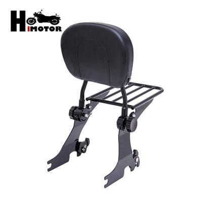 China High Quality Black Adjustable Detachable Backrest Sissy Bar Luggage Rack For Passenger's Sportster Q235 94-03 06-UP for sale