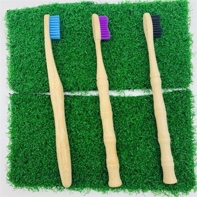 China Disposable Bamboo Biodegradable Adult Bamboo Toothbrush OEM Nylon Natural Soft Color for sale