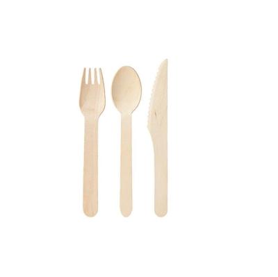 China 160mm Disposable Wooden Cutlery Set, Spoon, Fork, Knife for sale