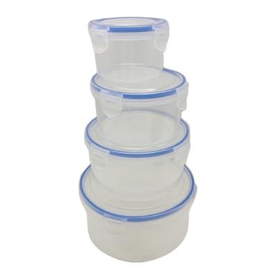 China Stocked Cheap Custom Design Fresh Round PP Plastic Crisper Food Storage Box for sale