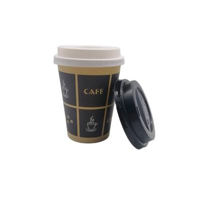 China Non Spill PS Coffee Paper Cup Non Spill Plastic Lid For 5-7 Days Hot Disposable Open End Logo 1000pcs/ctn Easy Customized White/Black OEM White for sale