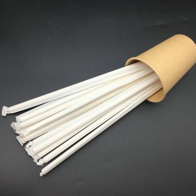 China Disposable Eco-friendly White Paper Person Wrapped Paper Drinking Straws for sale