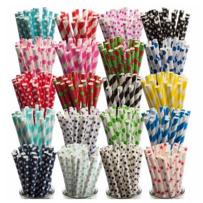 China Disposable Food Grade Soy Ink Printing BioStraw Recycled Paper Straws For Party for sale