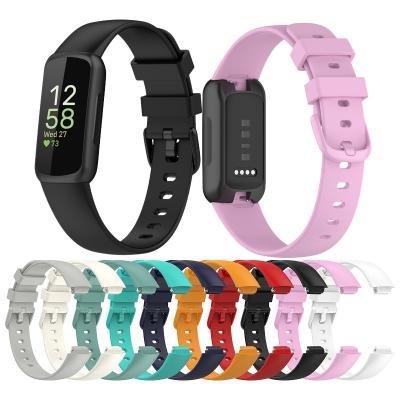 China Replacement Watch Band Color Buckle Sport Silicone Replacement Strap Rubber Strap For Fitbit Inspire Band 3 Watch Band for sale