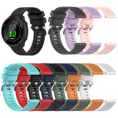 China Replacement Watch Band For Garmin Forerunner 158/55 Smartwatch Strap Replacement Strap Color Sports 20mm Pure Silicone Watch Band for sale