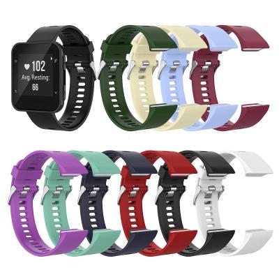 China Replacement Watch Band For Garmin Forerunner 35/30 Smart Sports Strap Replacement Band With Tool Silver Metal Buckle Color Pure Silicone Watchband for sale