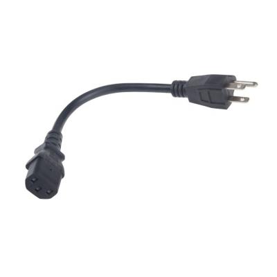 China Hot Sale IEC 320 3 Pin NEMA5-15P Plug Power Cord AC Power Plug C13 Residential/General Purpose Cord Cable 3 Cores For Sale for sale