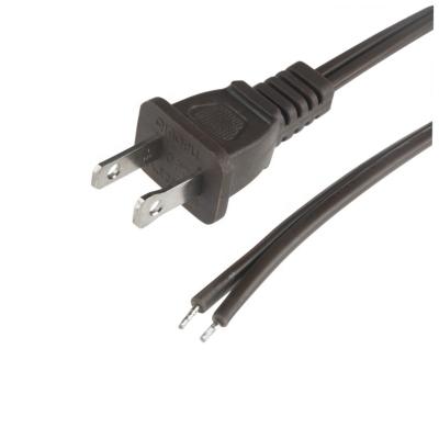 China USA Home Appliance CURRENT CORD NEMA 1-15P MALE PLUG AMERICAN 2 PIN APPROVED MAINS CORDS for sale