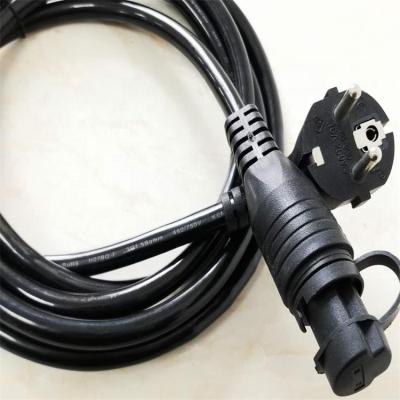 China Resistance Abrasion Freezing Power Cord With Male Female Plug Motor Heating Cold Anti-friction Power Cable Defa Plug H07BQ 3G1.5mm2 for sale