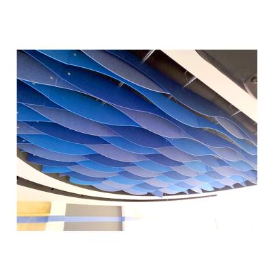 China Art Ceilings Polyester Fiber Wave Ceiling Light High Quality Acoustic Ceiling for sale