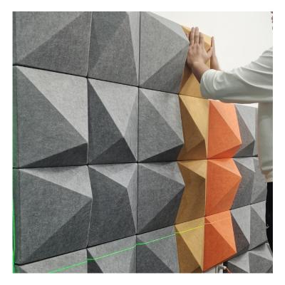 China Hot Sale 3d Desktop Decorative Pyramid Polyester Acoustic Panels For Acoustic Booth for sale