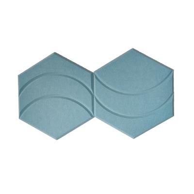 China Modern Hexagon 3D Polyester Acoustic Fiber Wallpaper Decorative Acoustic Wall Panels for sale