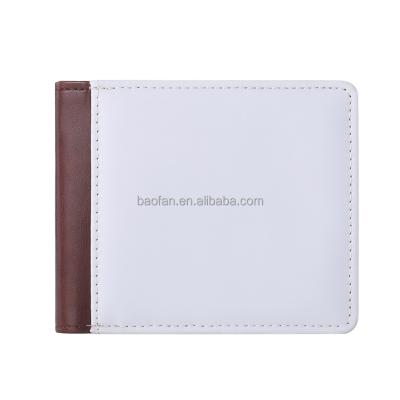 China Blank Men's Anti-theft Wholesales Cloth Wallet Bi-fold PU Sublimation Leather Purses for sale