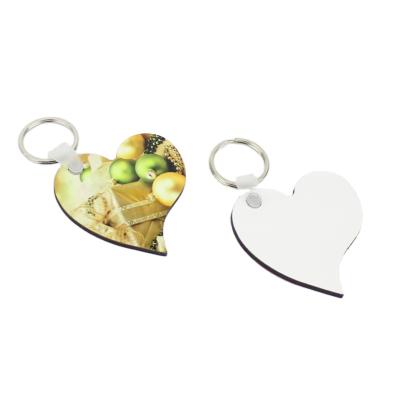 China High Quality Diy Wood Printed Blank Sublimation MDF Keychains Heart Shape Heat Transfer Wooden Key Chain Gift for sale